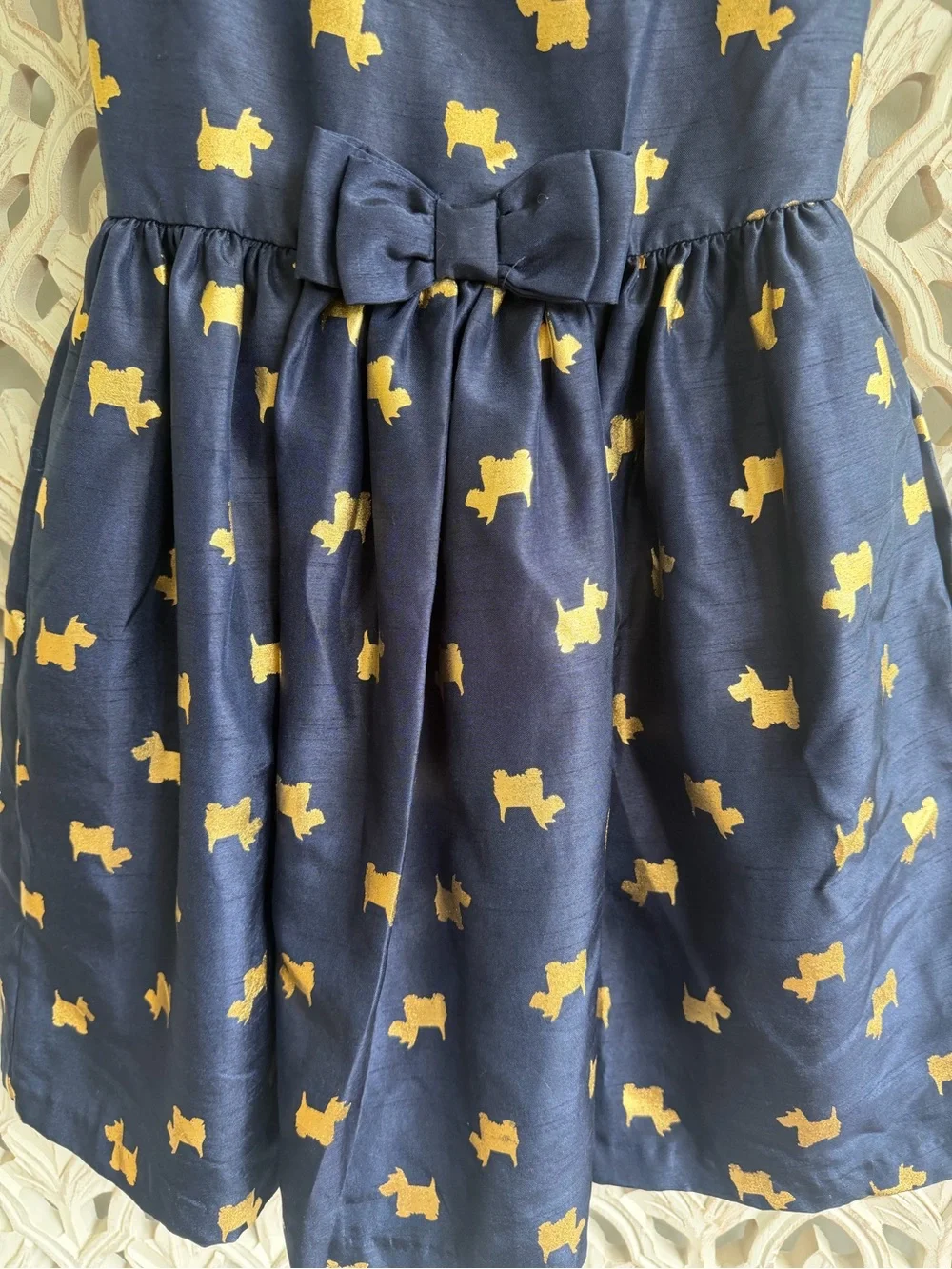 Gymboree Scottie Dog Gold Foil Fancy Dress, size 7